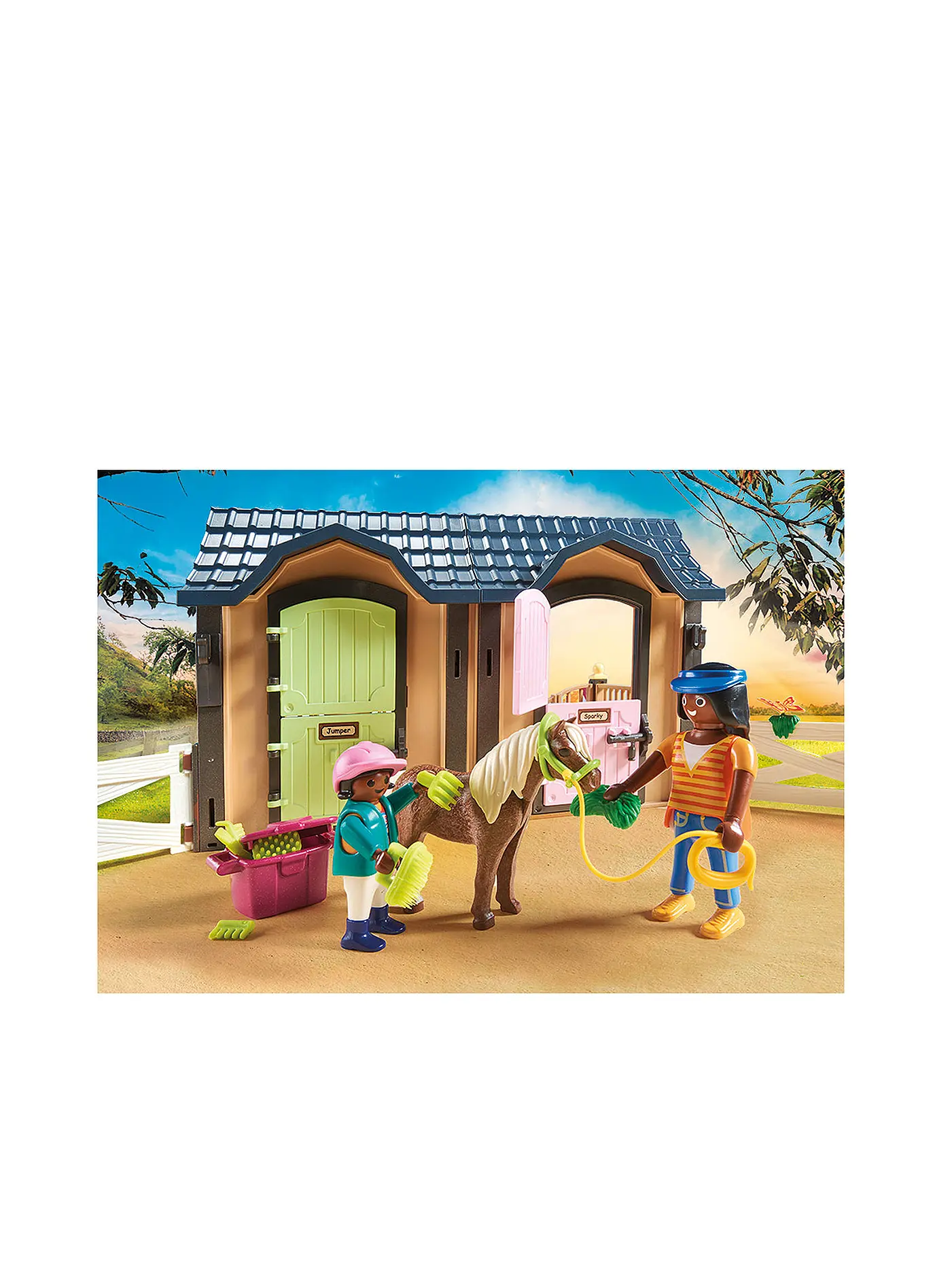 PLAYMOBIL | Reitunterricht mit Pferdeboxen 70995 | 